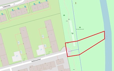 Lageplan Baustelle Nelkenwinkel Lageplan mit Markierung des gesperrten Bereichs der Leineaue und des Leineradweges auf Höhe des Nelkenwinkels in Göttingen