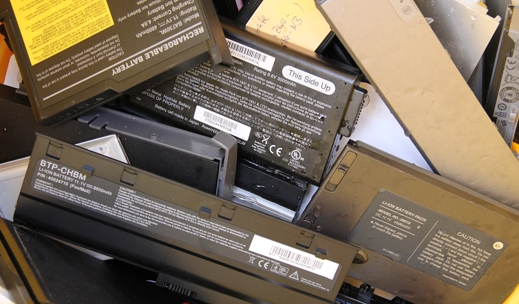 Großaufnahme von Lithium batterien